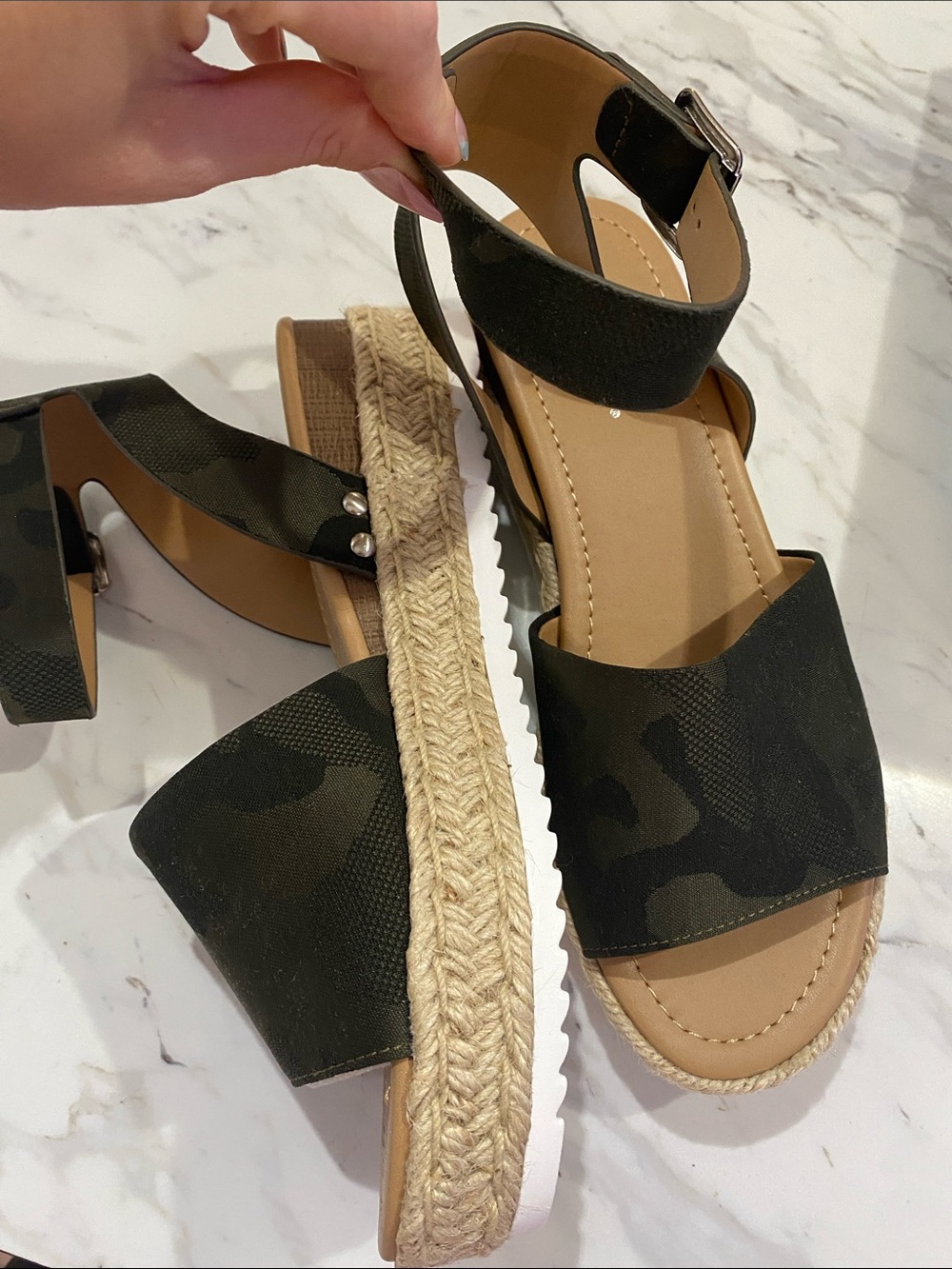 Soda Women’s Camouflage Espadrille Platform Sandals